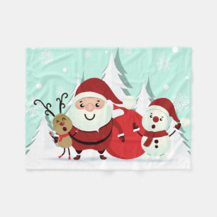 Cobertor De Velo Papais noeis, Reindeer & Snowman veleiros