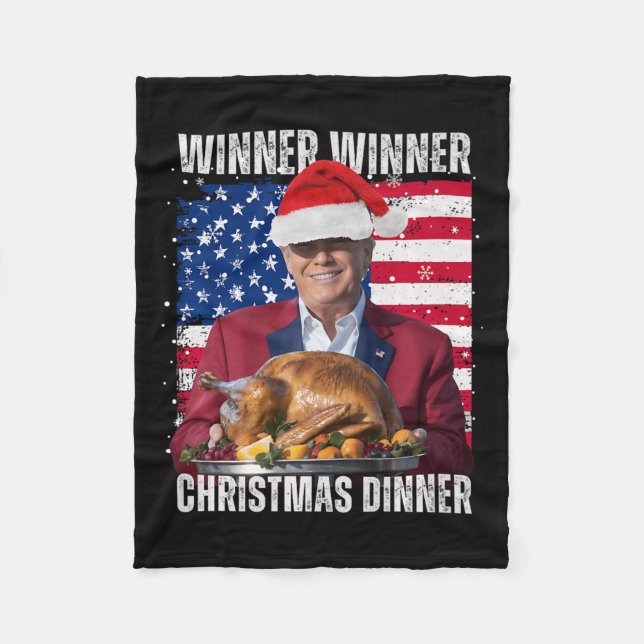 Cobertor De Velo Papais noeis Tremem o Natal Humor Engraçado Trump  (Frente)