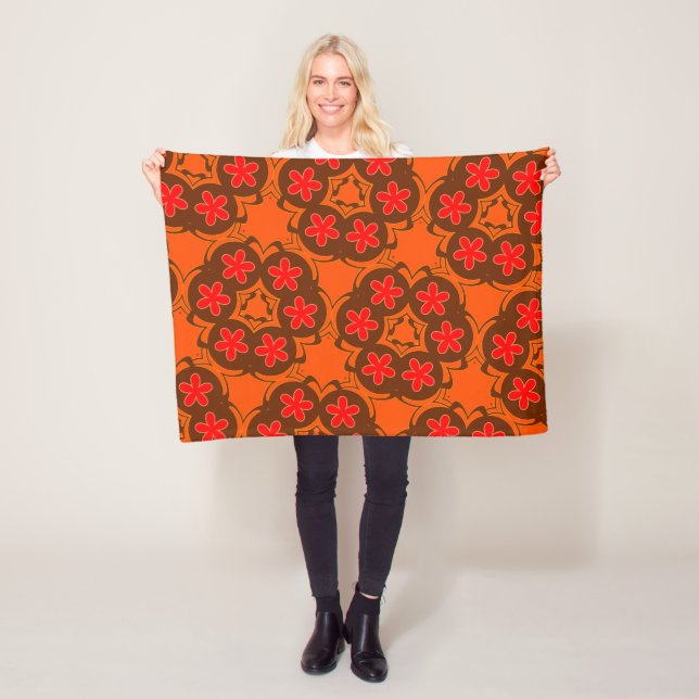 Cobertor De Velo papel de parede retrô laranja 1970 (In Situ)