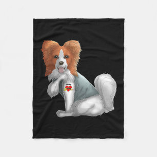 Cobertor De Velo Papillon Eu Amo Mamãe Tatuagem Camiseta de cão Mãe