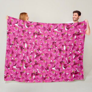 Cobertor De Velo Papoila Floral padrão rosa.