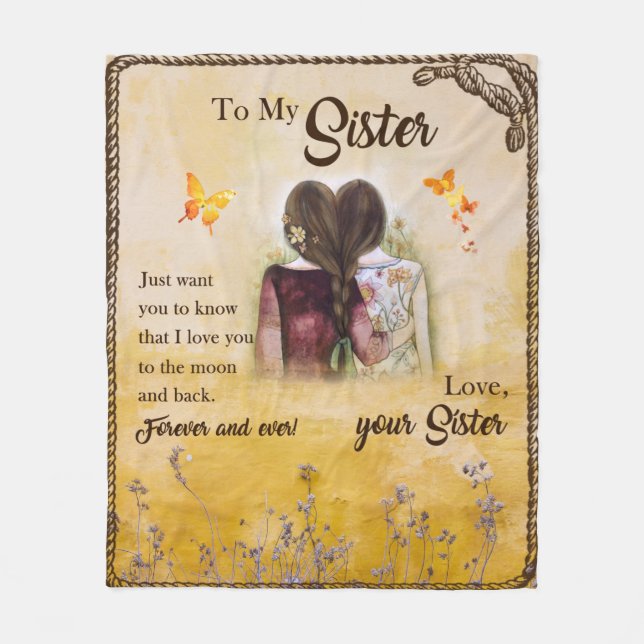 Cobertor De Velo Para Minha Irmã Para Sempre E Nunca Ama Sua Irmã (Frente)