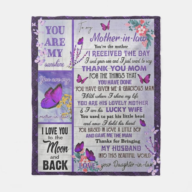 Cobertor De Velo Para Minha Mãe - Presente De Lei, Presente De Aniv (Frente)