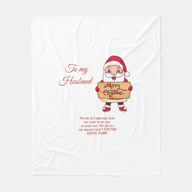 Cobertor De Velo Para o meu marido Feliz Natal (Frente)