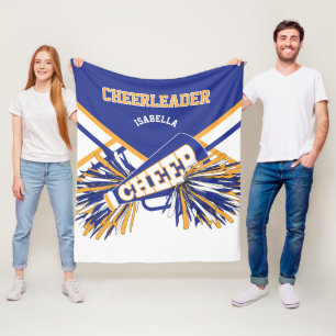 Cobertor De Velo Para um 📣 Cheerleader - Azul, Dourado e Branco