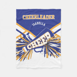 Cobertor De Velo Para um 📣 Cheerleader - Azul, Dourado e Branco