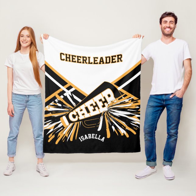 Cobertor De Velo Para um 📣 Cheerleader - Branco, Dourado e Preto (In Situ)