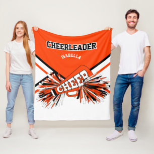 Cobertor De Velo Para um Cheerleader - Laranja, Preto e Branco