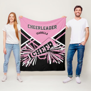 Cobertor De Velo Para um Cheerleader 📣- Rosa, Branco e Preto