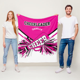 Cobertor De Velo Para um Cheerleader 📣 - Rosa quente, branco e p
