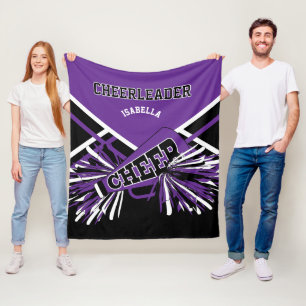 Cobertor De Velo Para um Cheerleader 📣 - Roxo, Branco e Preto