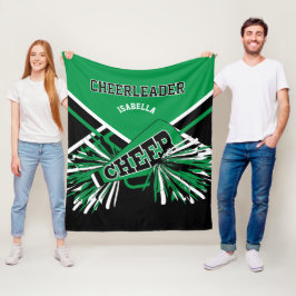 Cobertor De Velo Para um Cheerleader 📣 - Verde, Branco e Preto