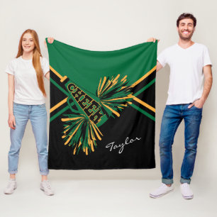 Cobertor De Velo Para um 📣 Cheerleader - Verde escuro, Dourado e
