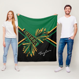 Cobertor De Velo Para um Cheerleader 📣 - Verde escuro, Dourado e