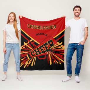 Cobertor De Velo Para um Cheerleader 📣 - Vermelho escuro, Dourado