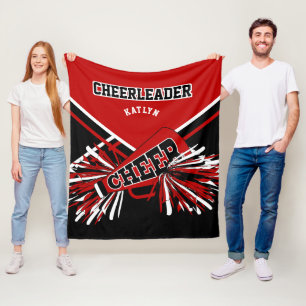 Cobertor De Velo Para um Cheerleader 📣 - Vermelho, Preto e Branco