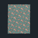 Cobertor De Velo Paramecia Paisley Biology Science Teal<br><div class="desc">Esse design paisley é feito a partir de desenhos de cílios completos paramecia,  vacúolos contráteis em forma de flores e organelas e nomes para partes desse organismo. Perfeito para nerd e fãs de ciência,  esta design engraçada é uma maneira charmosa de introduzir a biologia no dia a dia.</div>