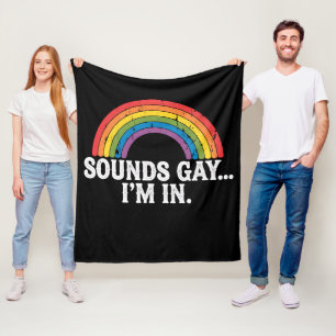 Cobertor De Velo Parece Gay Estou no Arco-íris LGBTQ Vintage Retro