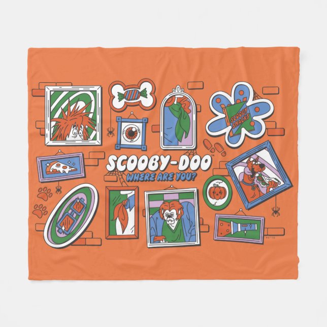 Cobertor De Velo Parede de Quadros de Halloween do Scooby-Doo (Frente (Horizontal))