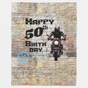 Cobertor De Velo Parede de Tijolo Grunge Industrial Motocicleta Gra