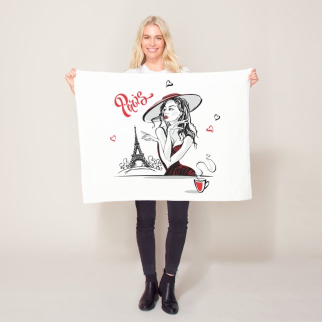 Cobertor De Velo Paris & Café, vermelho (In Situ)