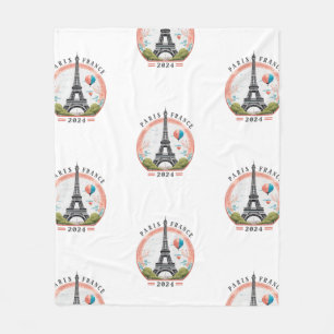 Cobertor De Velo Paris França 2024 Fleece Blankets, Torre Eiffel