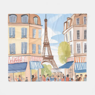Cobertor De Velo Paris França Torre Eiffel   Aquarela Viagem
