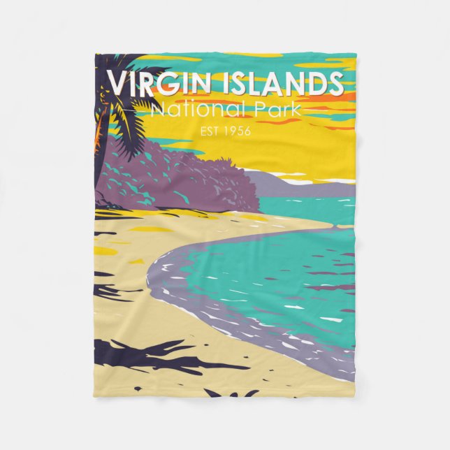 Cobertor De Velo Parque Nacional das Ilhas Virgens - Baía de Trunk (Frente)