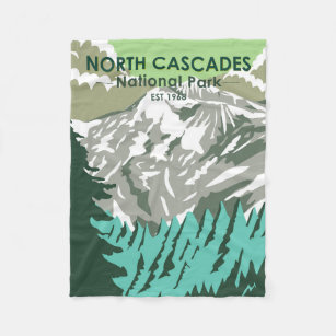 Cobertor De Velo Parque Nacional de Cascades do Norte - Retro de Mo