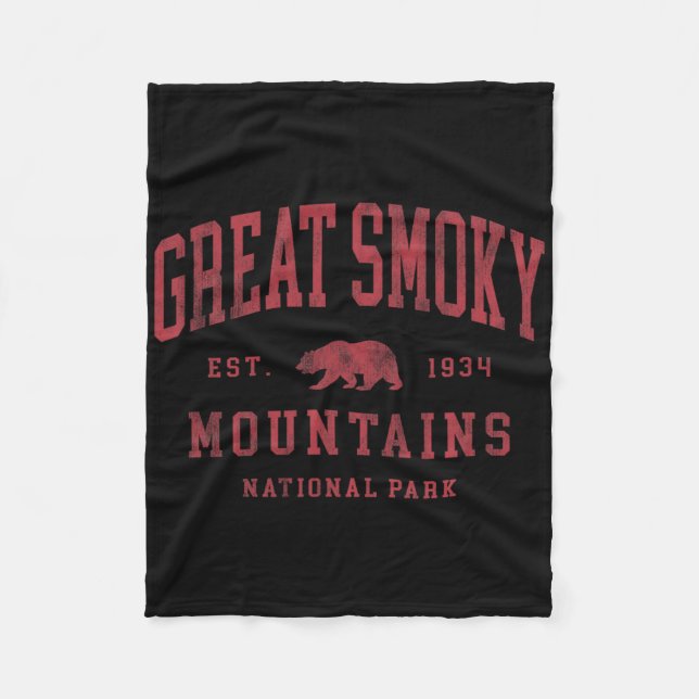 Cobertor De Velo Parque Nacional Retro Great Smoky Mountains Mascul (Frente)