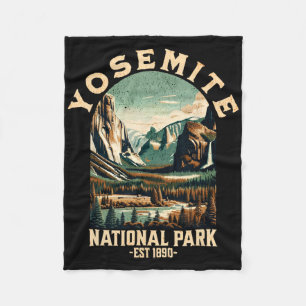 Cobertor De Velo Parque Nacional Retro Yosemite EUA Caminhada Vinta