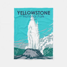 Cobertor De Velo Parque Nacional Yellowstone Castle Geyser Vintage