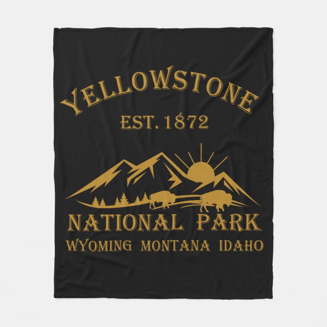 Cobertor De Velo Parque Nacional Yellowstone Vintage (Frente)
