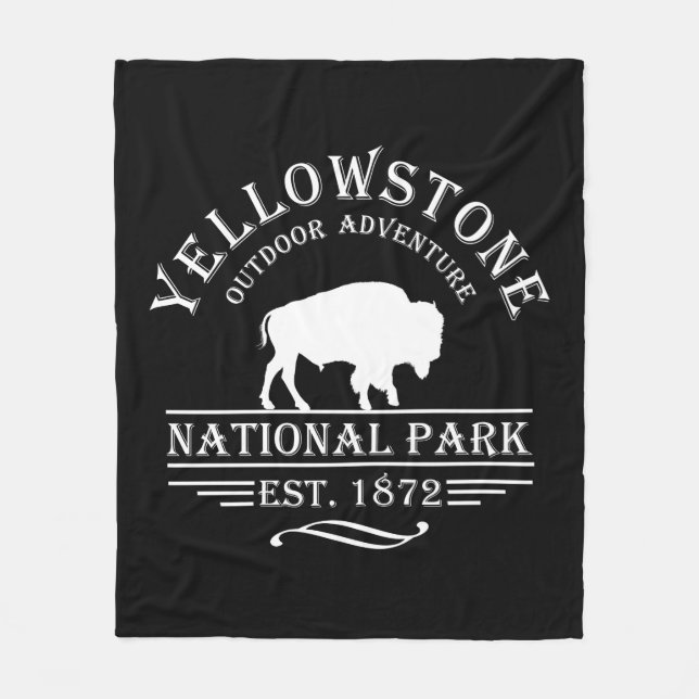 Cobertor De Velo Parque Nacional Yellowstone Vintage (Frente)