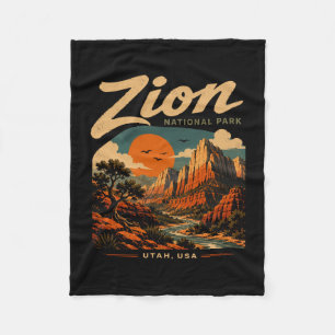 Cobertor De Velo parque nacional zion retrô vintage canyon ao ar li