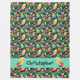 Cobertor De Velo Parrot Playground Personalizado