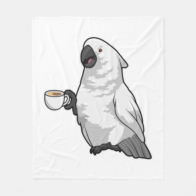 Cobertor De Velo Parrot with Cup of Coffee (Frente)