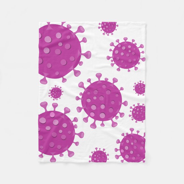 Cobertor De Velo Partícula Viral Roxa (Frente)