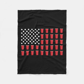 Cobertor De Velo Partido Beer Pong American Flag College