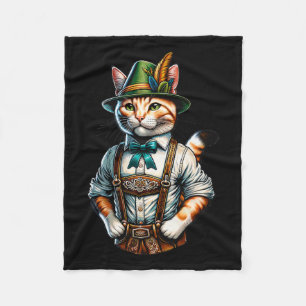Cobertor De Velo Partido de outubro Cat Funny Alemão Lederhosen da