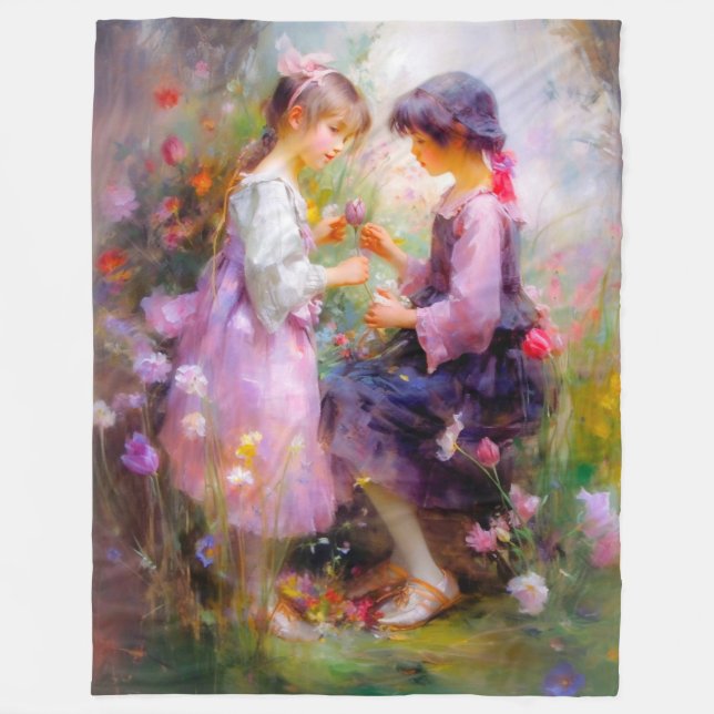 Cobertor De Velo Partilhar Rosas e Amizade (Frente)