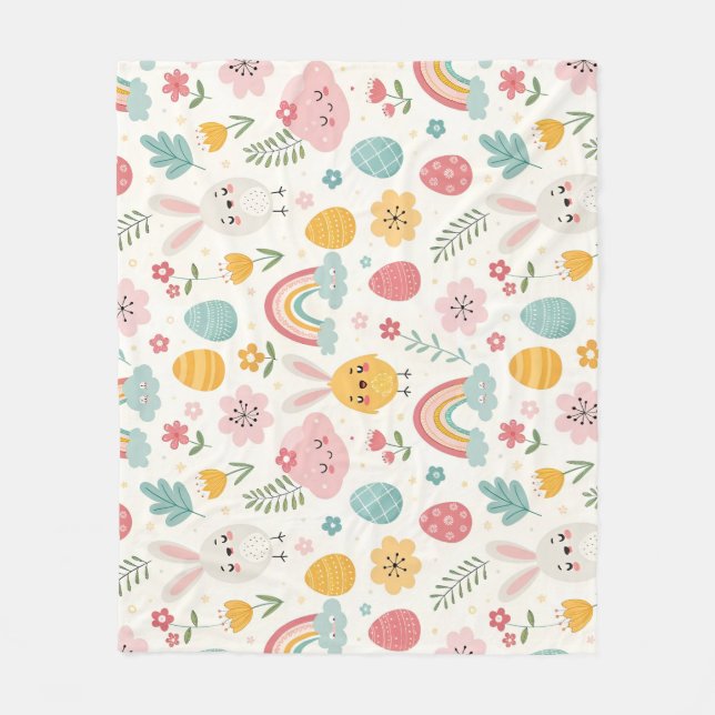 Cobertor De Velo Páscoa Bunny Pattern (Frente)