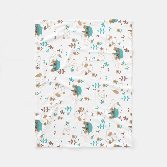 Cobertor De Velo Páscoa Coelhinha e Caça de Ovo (Frente)