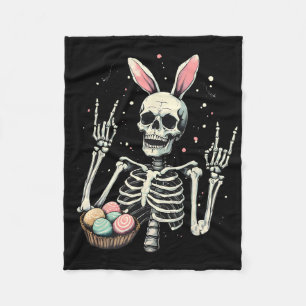 Cobertor De Velo Páscoa Skeleton Bunny Rock Hand Boys Kids M