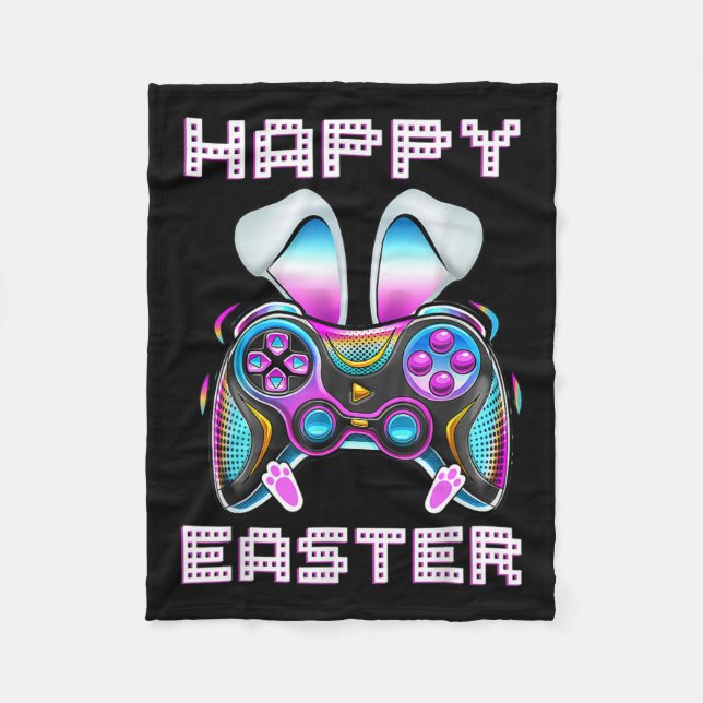Cobertor De Velo Páscoa Video Game Controller Engraçado Gamer Boys  (Frente)