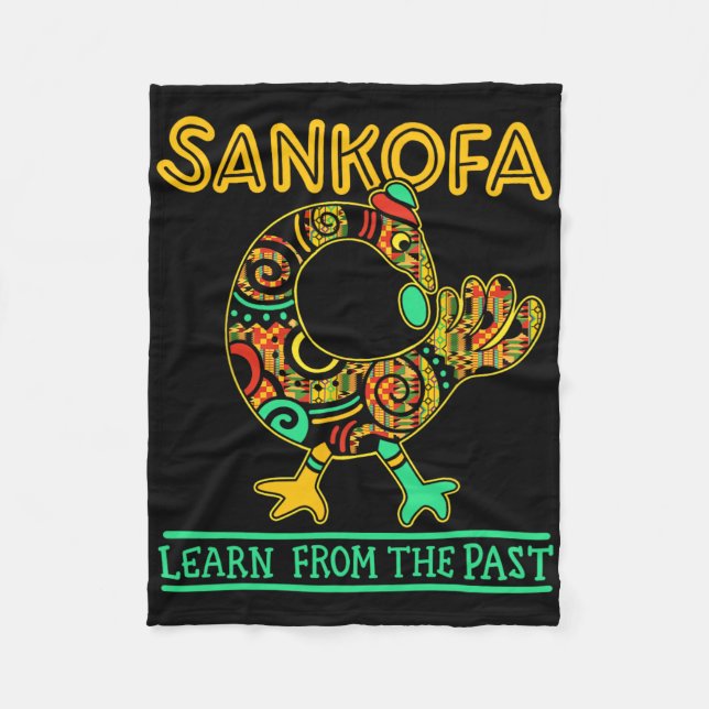 Cobertor De Velo Pássaro Africano Sankofa Mês da História Negra Jun (Frente)