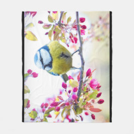 Cobertor De Velo Pássaro Azul e Amarelo bonito em uma Fotografia de