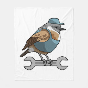 Cobertor De Velo Pássaro como artesão com chave inglesa