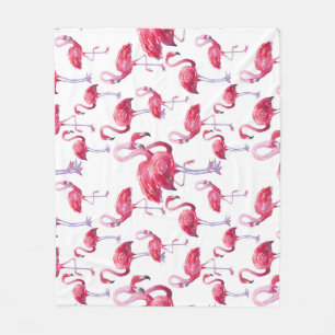 Cobertor De Velo Pássaro Flamingo Watercolor Exótico