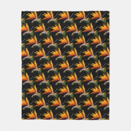 Cobertor De Velo Pássaro Laranja do Padrão de Planta do Paraíso em 